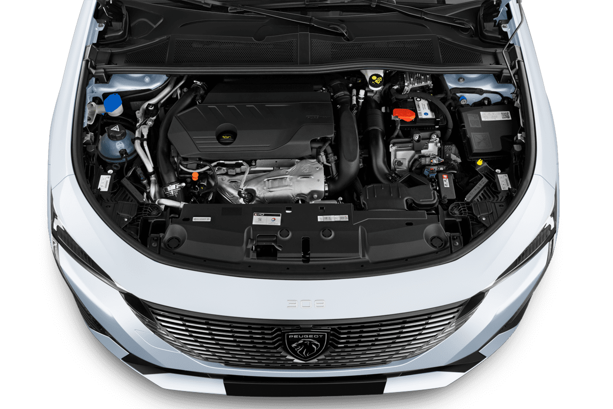 Motorraum eines Peugeot 308 SW Hybrid