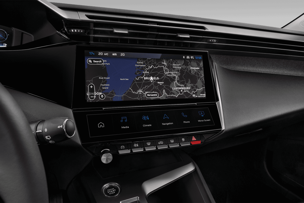 Mittelkonsole eines Peugeot 308 SW Hybrid