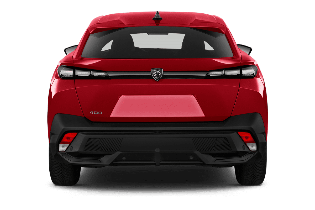 Heckansicht eines Peugeot 408 Hybrid