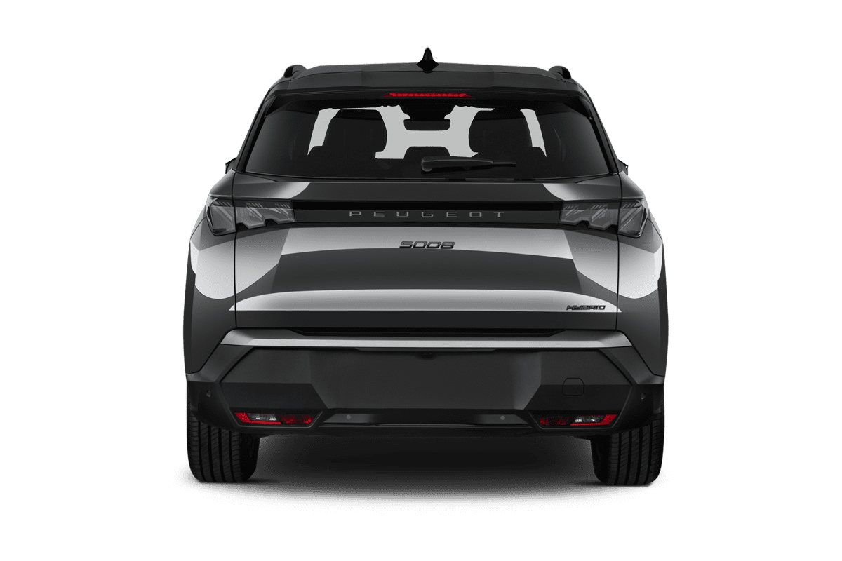 Heckansicht eines Peugeot 5008 Hybrid