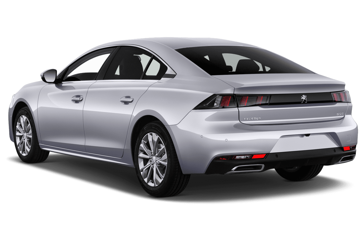 Schräge Heckansicht eines Peugeot 508 PSE, freigestellt