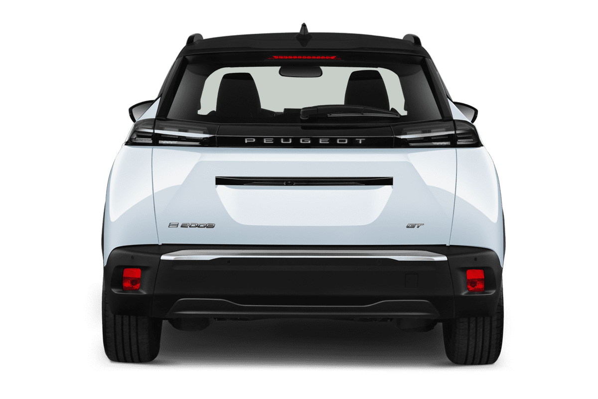 Heckansicht eines Peugeot e-2008