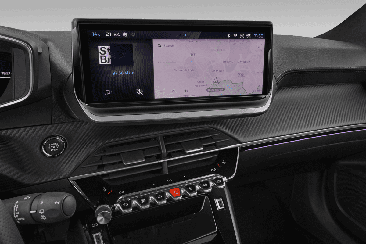 Mittelkonsole eines Peugeot e-208