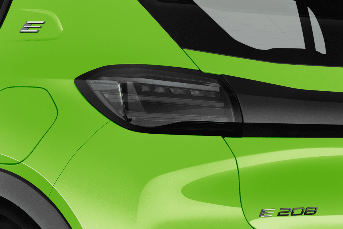 Heckleuchten eines Peugeot e-208