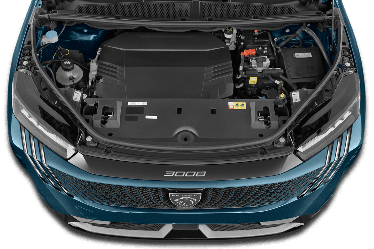 Motorraum eines Peugeot 3008 Hybrid 