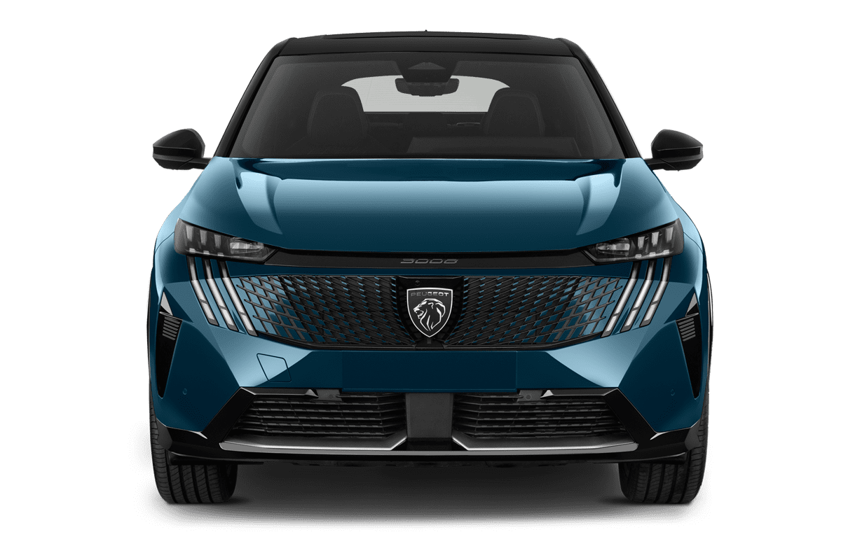 Frontansicht eines Peugeot 3008 Hybrid , freigestellt