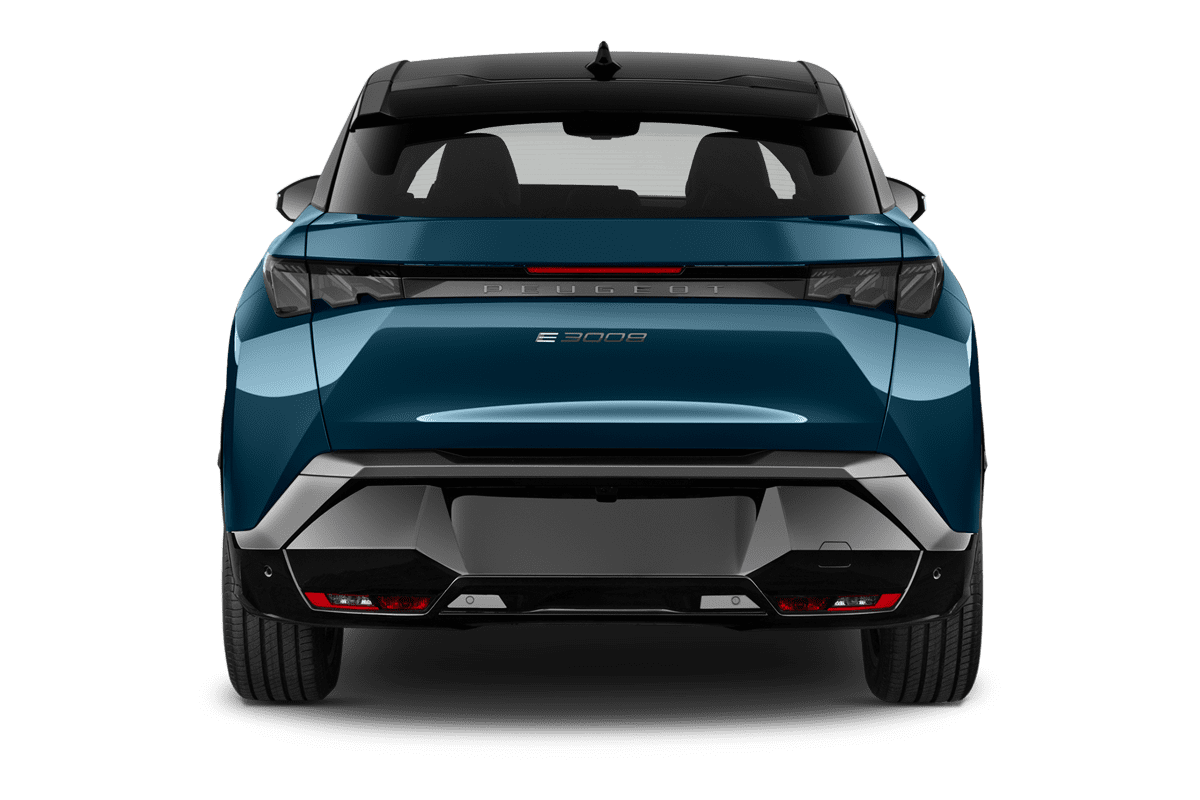 Heckansicht eines Peugeot 3008 Hybrid 