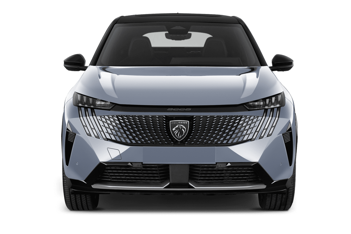 Frontansicht eines Peugeot e-3008 , freigestellt