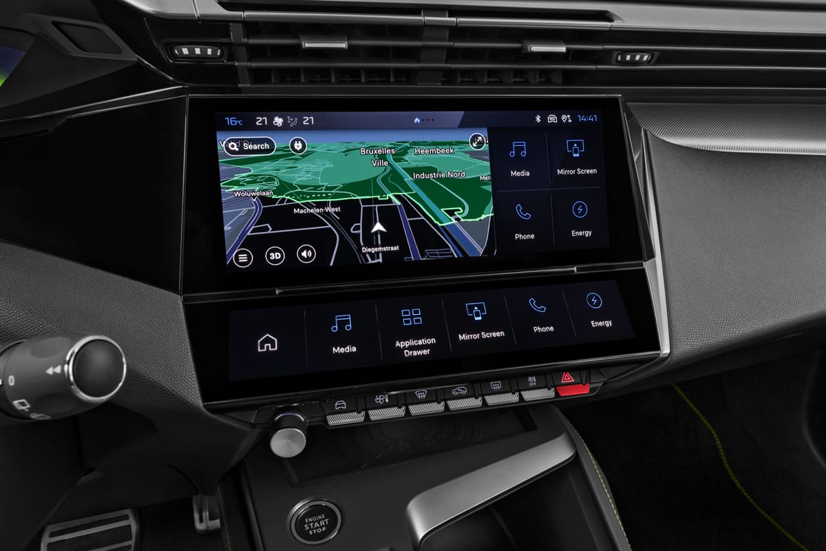 Mittelkonsole eines Peugeot e308 SW