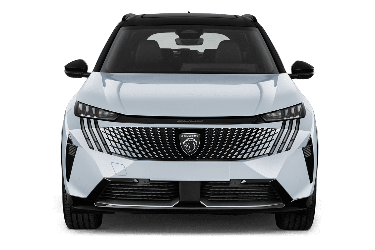 Frontansicht eines Peugeot e-5008 , freigestellt (KI-generiert)