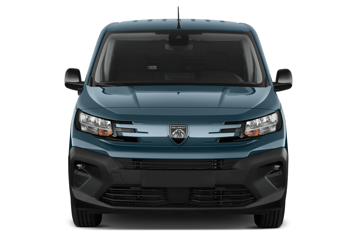 Frontansicht eines Peugeot e-Partner Kastenwagen, freigestellt