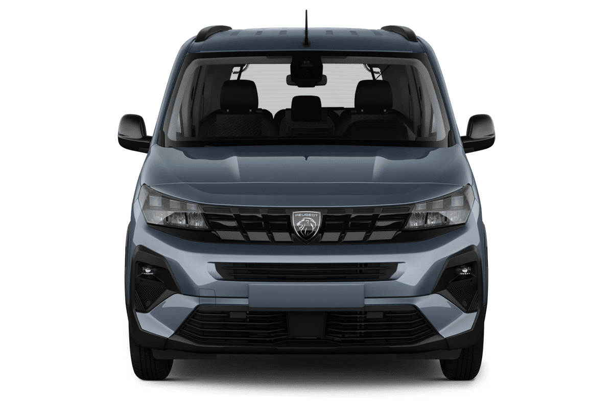 Frontansicht eines Peugeot e-Rifter, freigestellt