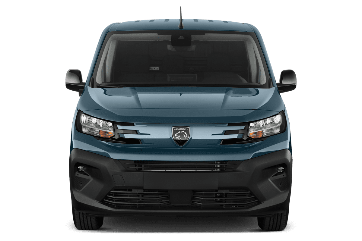 Frontansicht eines Peugeot Partner Kastenwagen, freigestellt