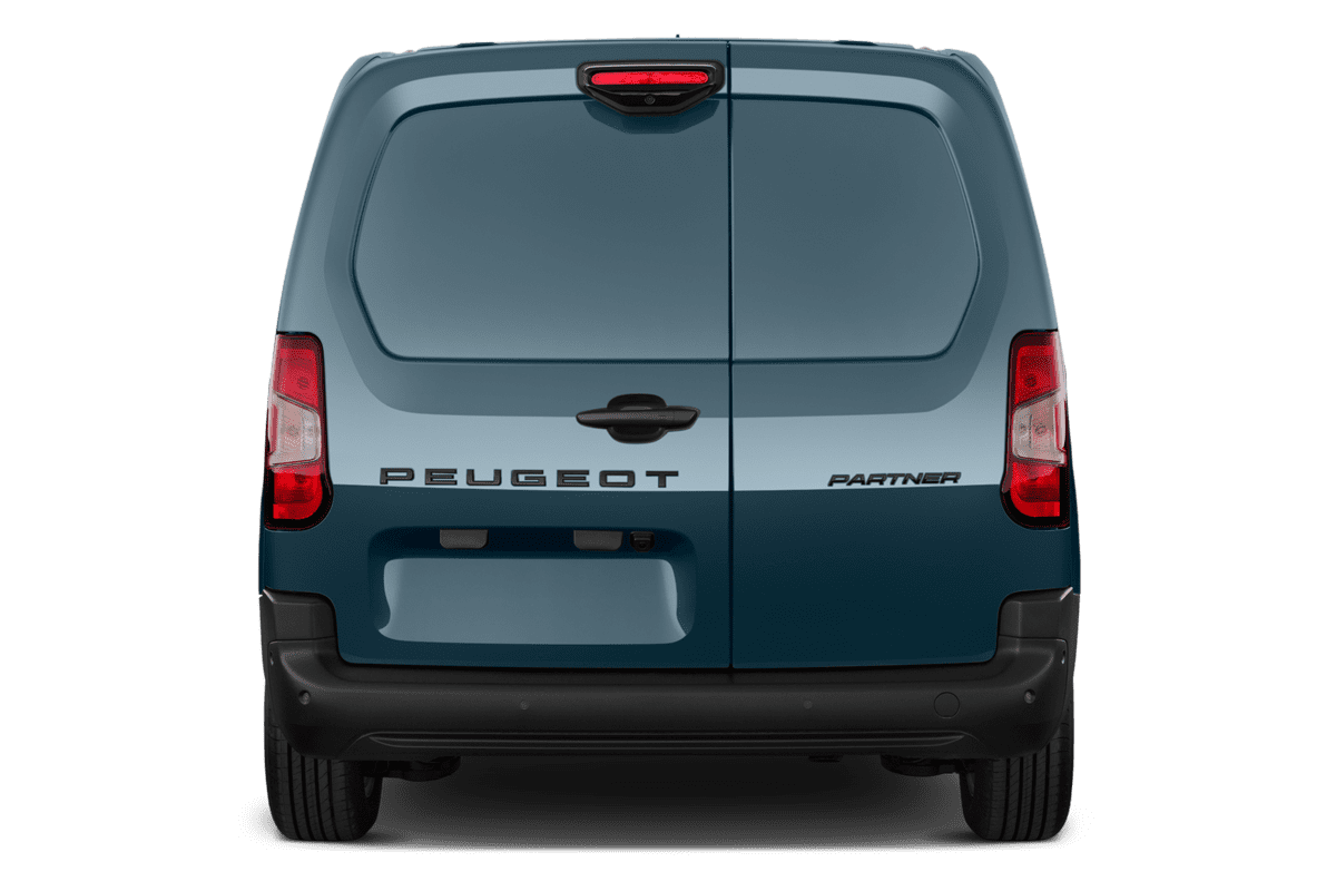 Heckansicht eines Peugeot Partner Kastenwagen