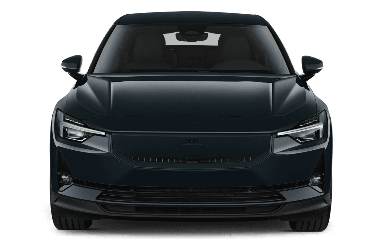 Frontansicht eines Polestar 2, freigestellt