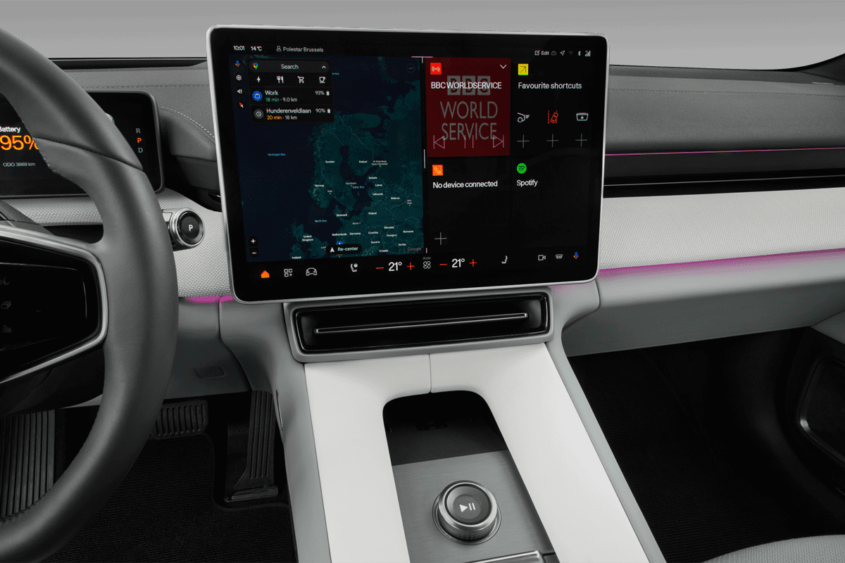 Mittelkonsole eines Polestar 4