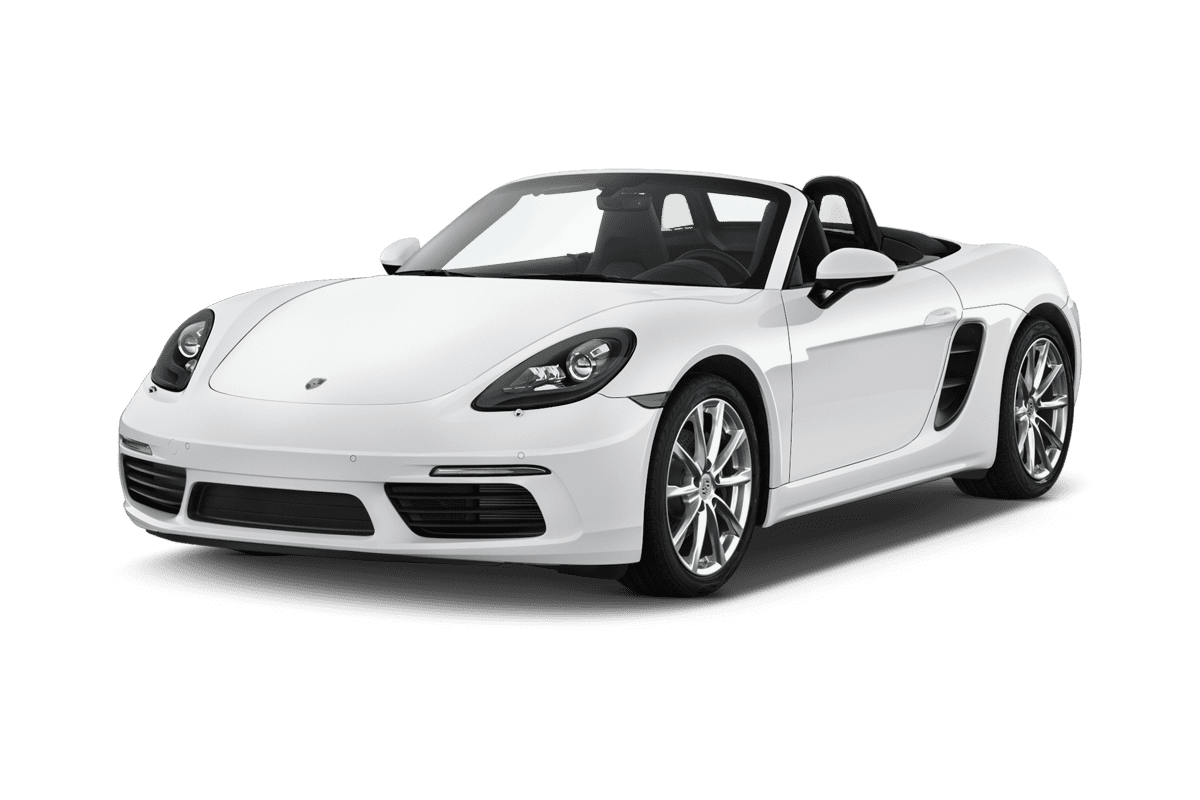 Schräge Frontansicht eines Porsche 718 Boxster, freigestellt