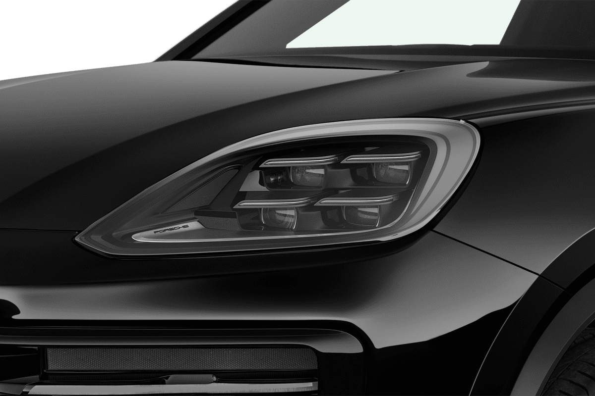 Frontscheinwerfer eines Porsche Cayenne Black Edition Plug-in-Hybrid