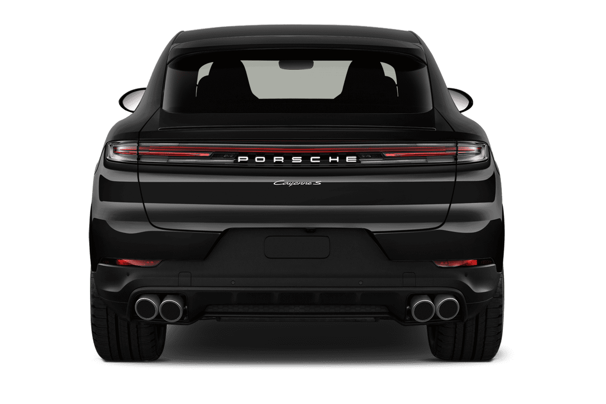 Heckansicht eines Porsche Cayenne Black Edition Plug-in-Hybrid