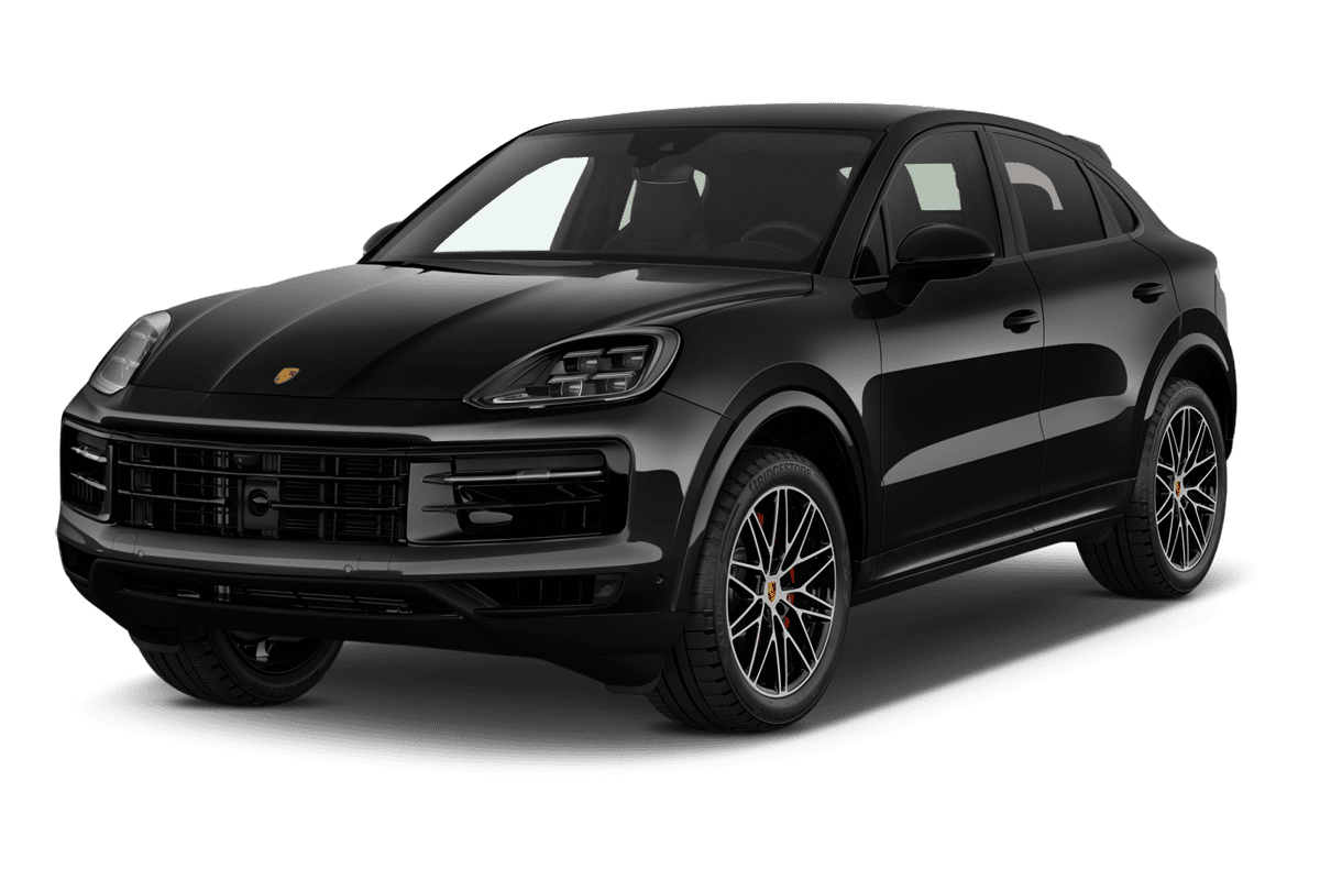 Schräge Frontansicht eines Porsche Cayenne Coupé, freigestellt