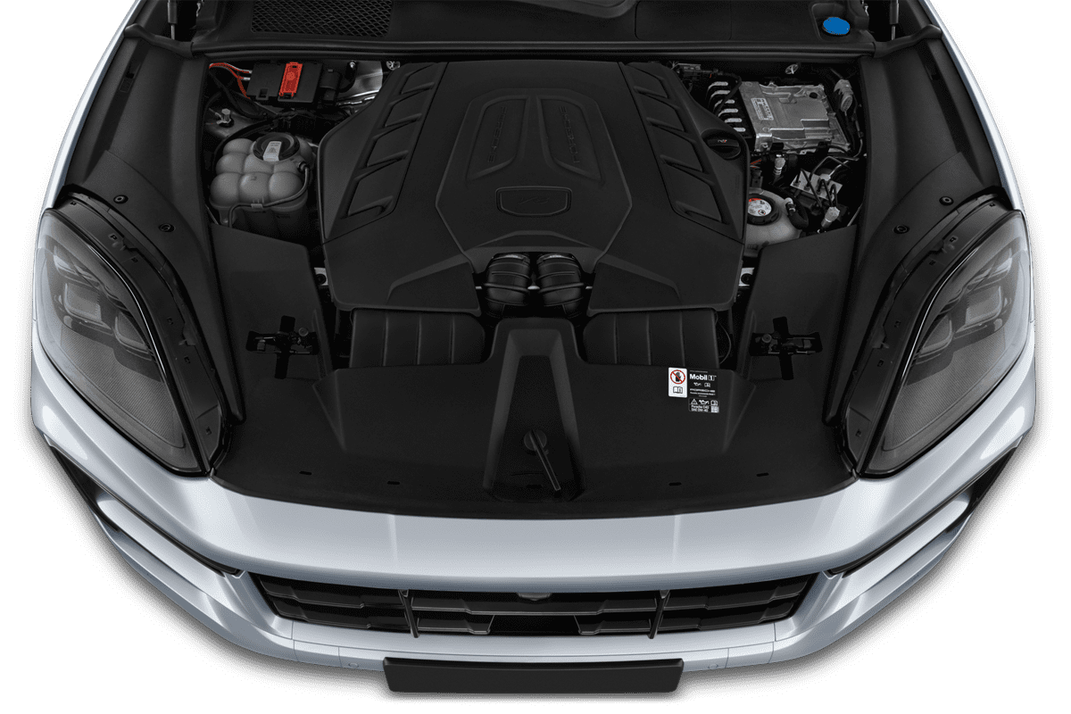 Motorraum eines Porsche Cayenne Plug-in-Hybrid