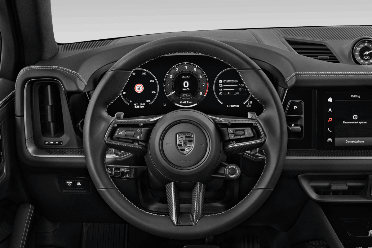 Lenkrad eines Porsche Cayenne Plug-in-Hybrid