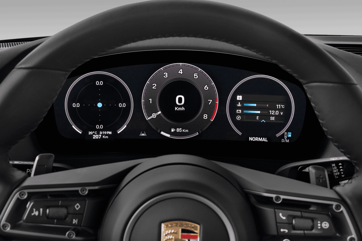 Kombiinstrument eines Porsche Panamera (KI-generiert)