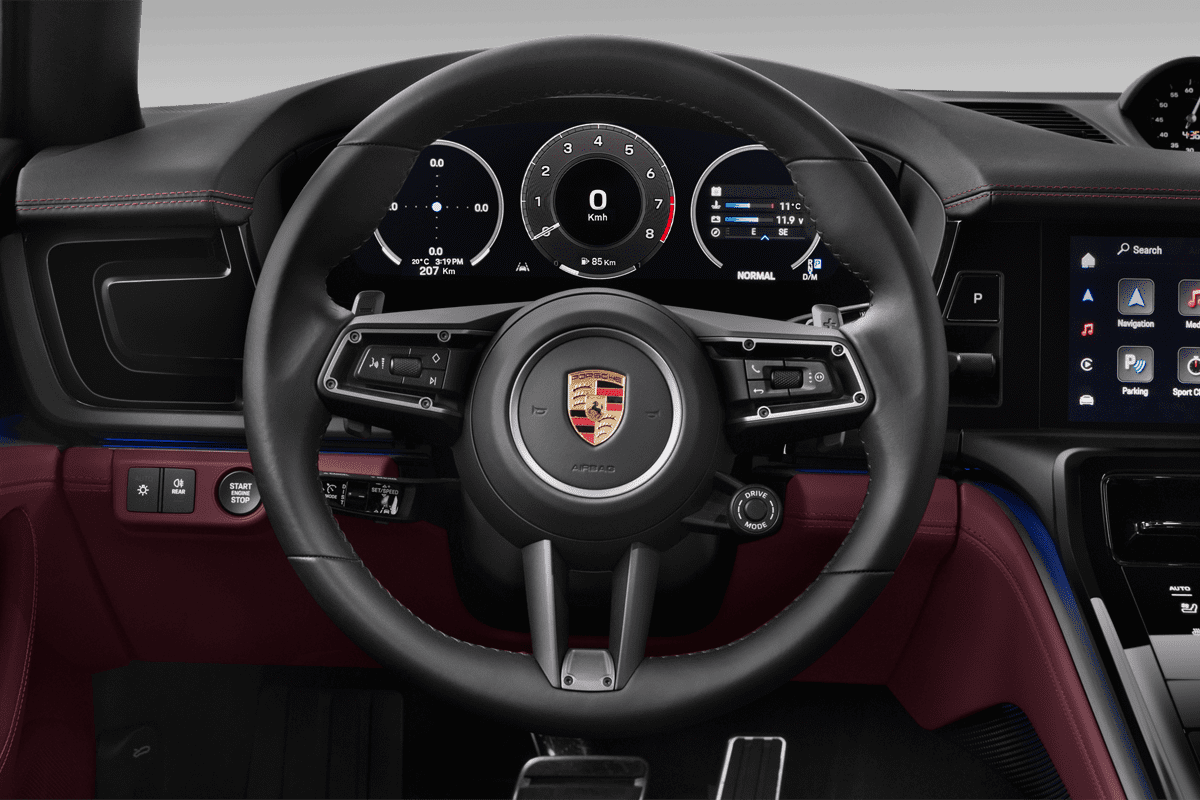 Lenkrad eines Porsche Panamera (KI-generiert)