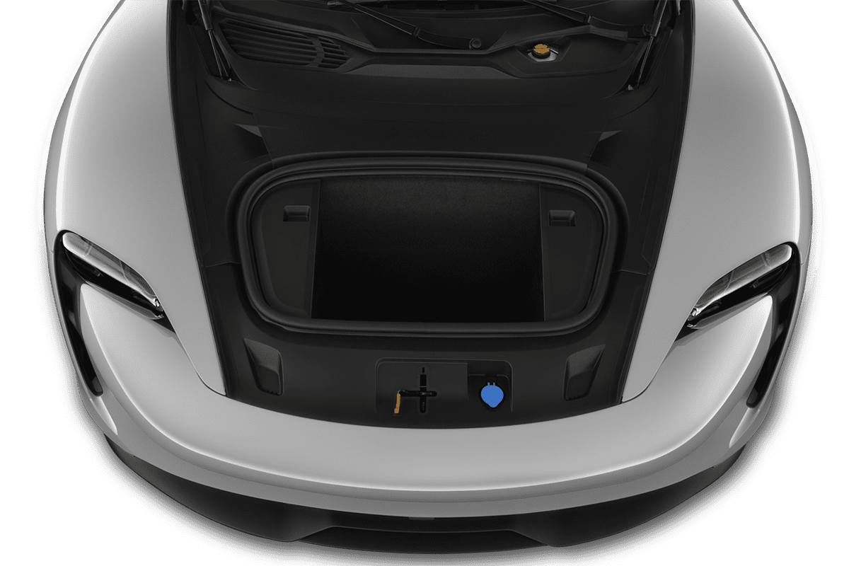 Motorraum eines Porsche Taycan