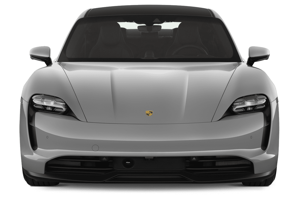 Frontansicht eines Porsche Taycan, freigestellt