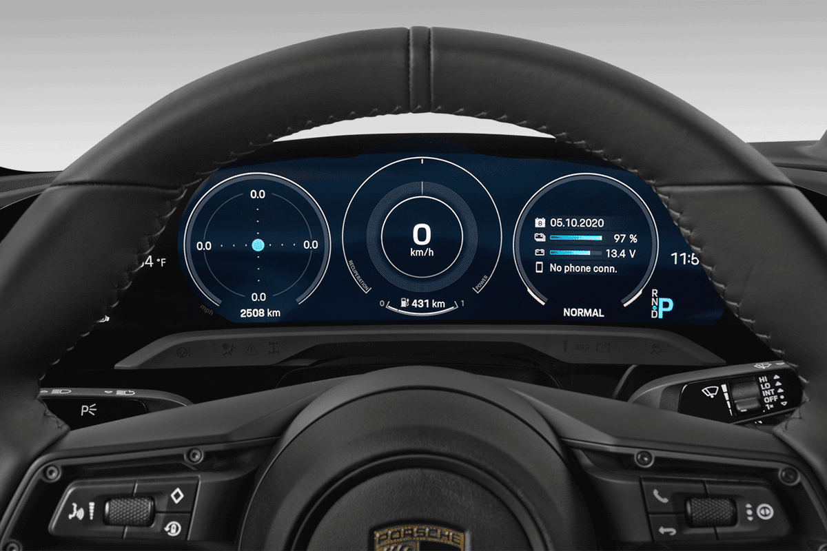 Kombiinstrument eines Porsche Taycan