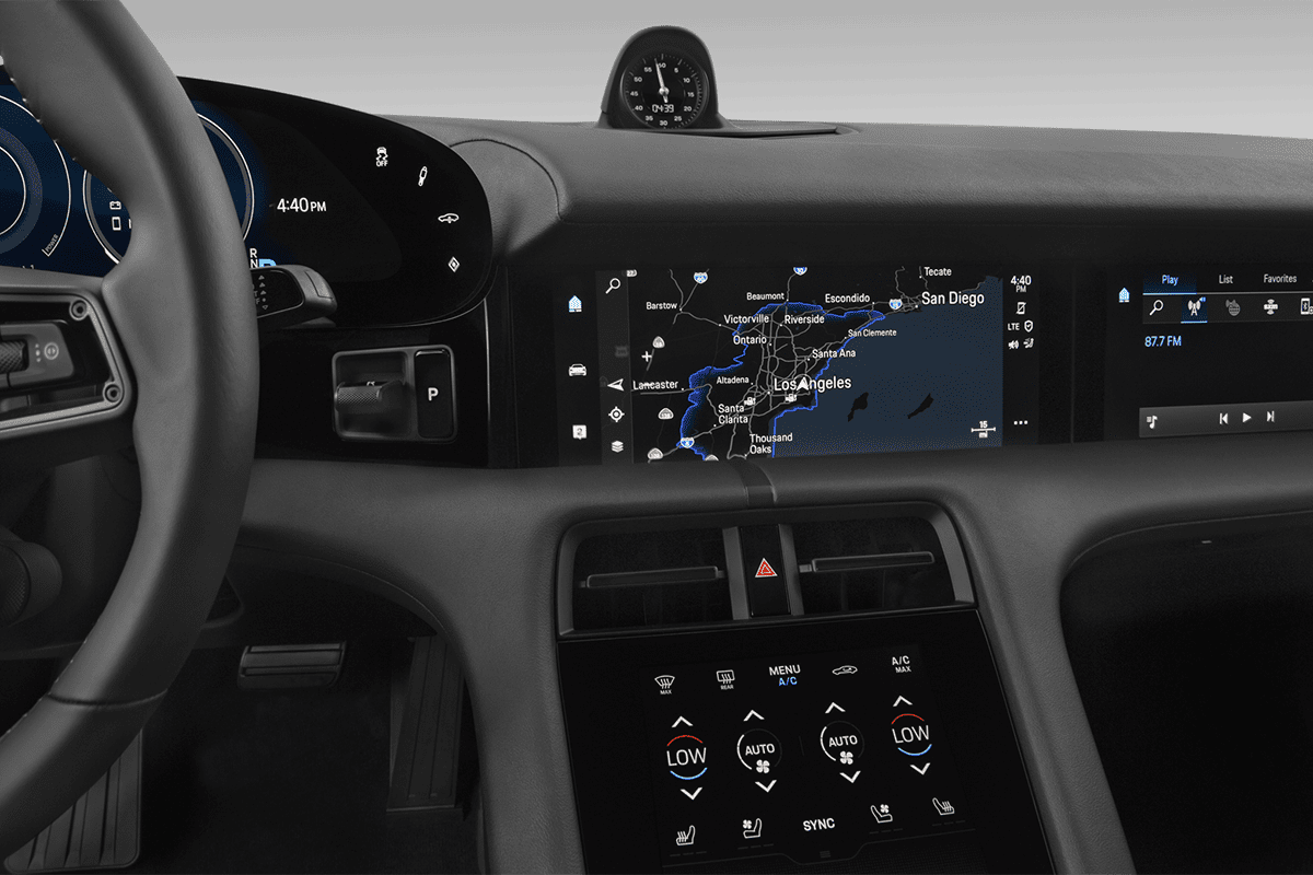 Mittelkonsole eines Porsche Taycan