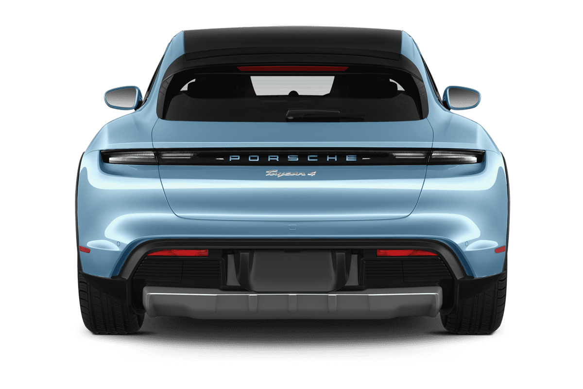 Heckansicht eines Porsche Taycan Sport Turismo