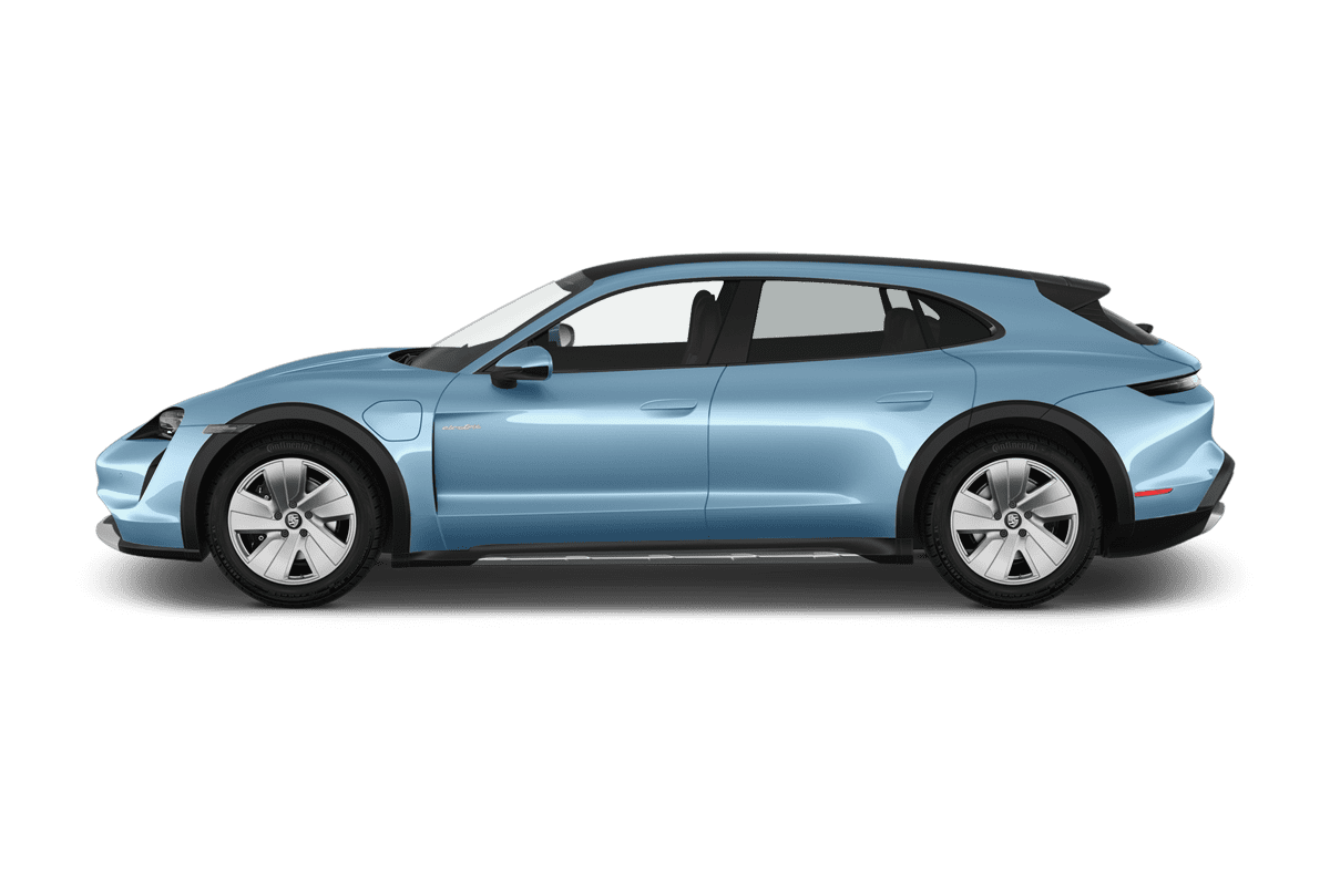 Seitenansicht eines Porsche Taycan Sport Turismo