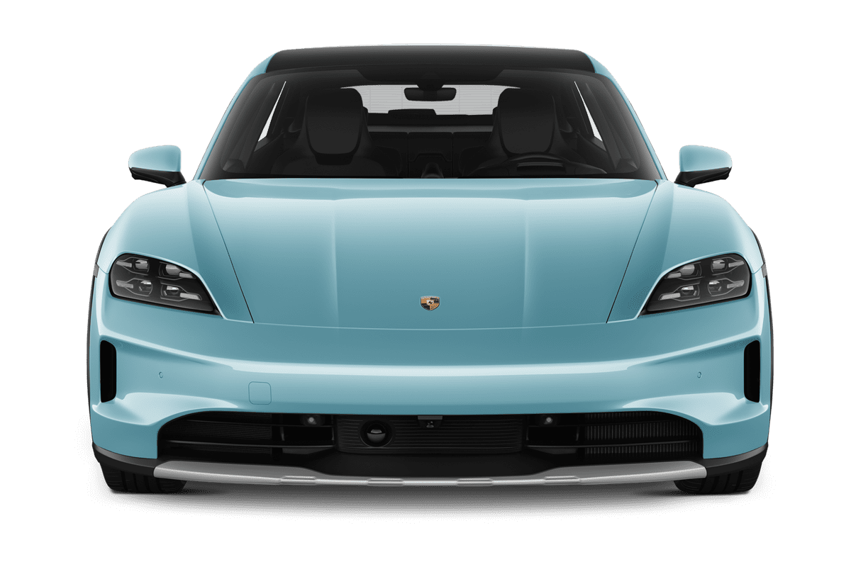 Frontansicht eines Porsche Taycan Cross Turismo, freigestellt