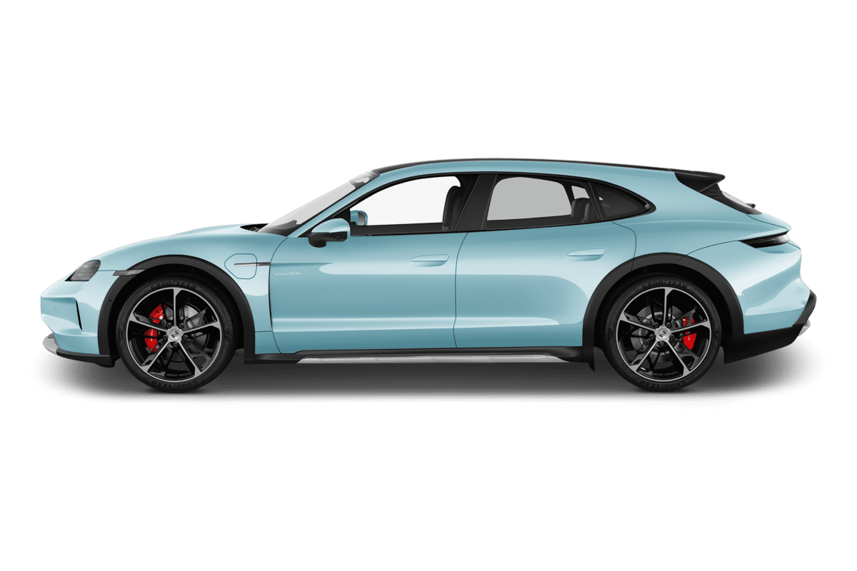 Seitenansicht eines Porsche Taycan Cross Turismo