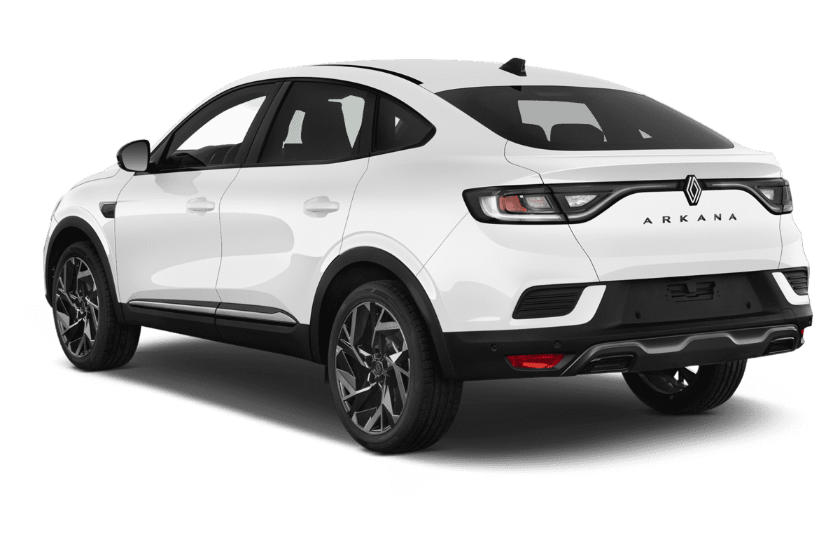 Schräge Heckansicht eines Renault Arkana, freigestellt