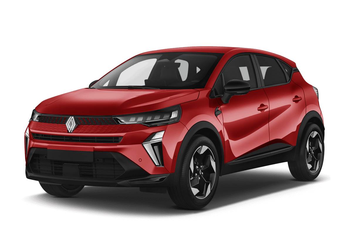 Schräge Frontansicht eines Renault Captur, freigestellt