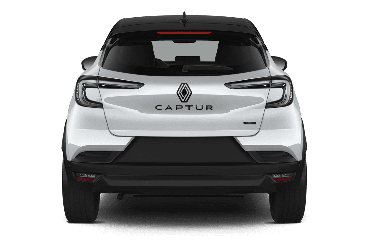 Heckansicht eines Renault Captur Hybrid 