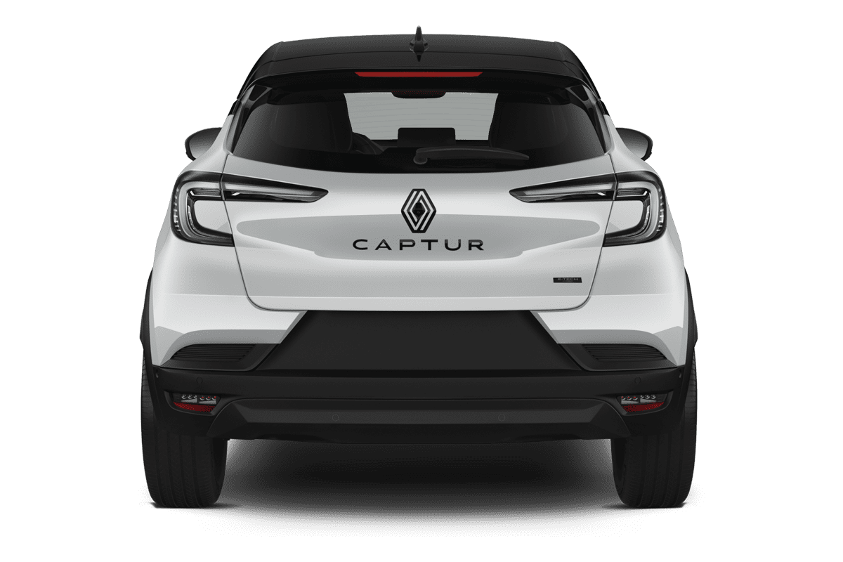 Heckansicht eines Renault Captur Hybrid 