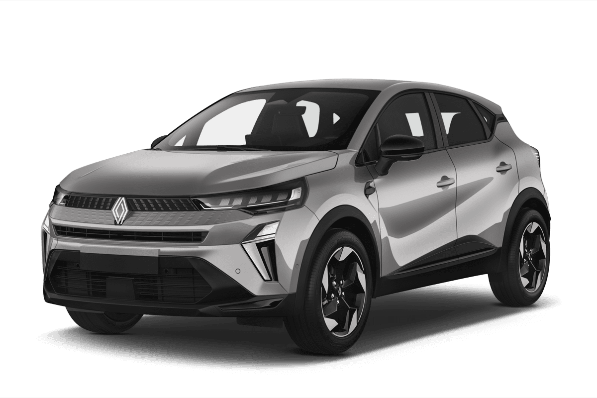 Schräge Frontansicht eines Renault Captur, freigestellt