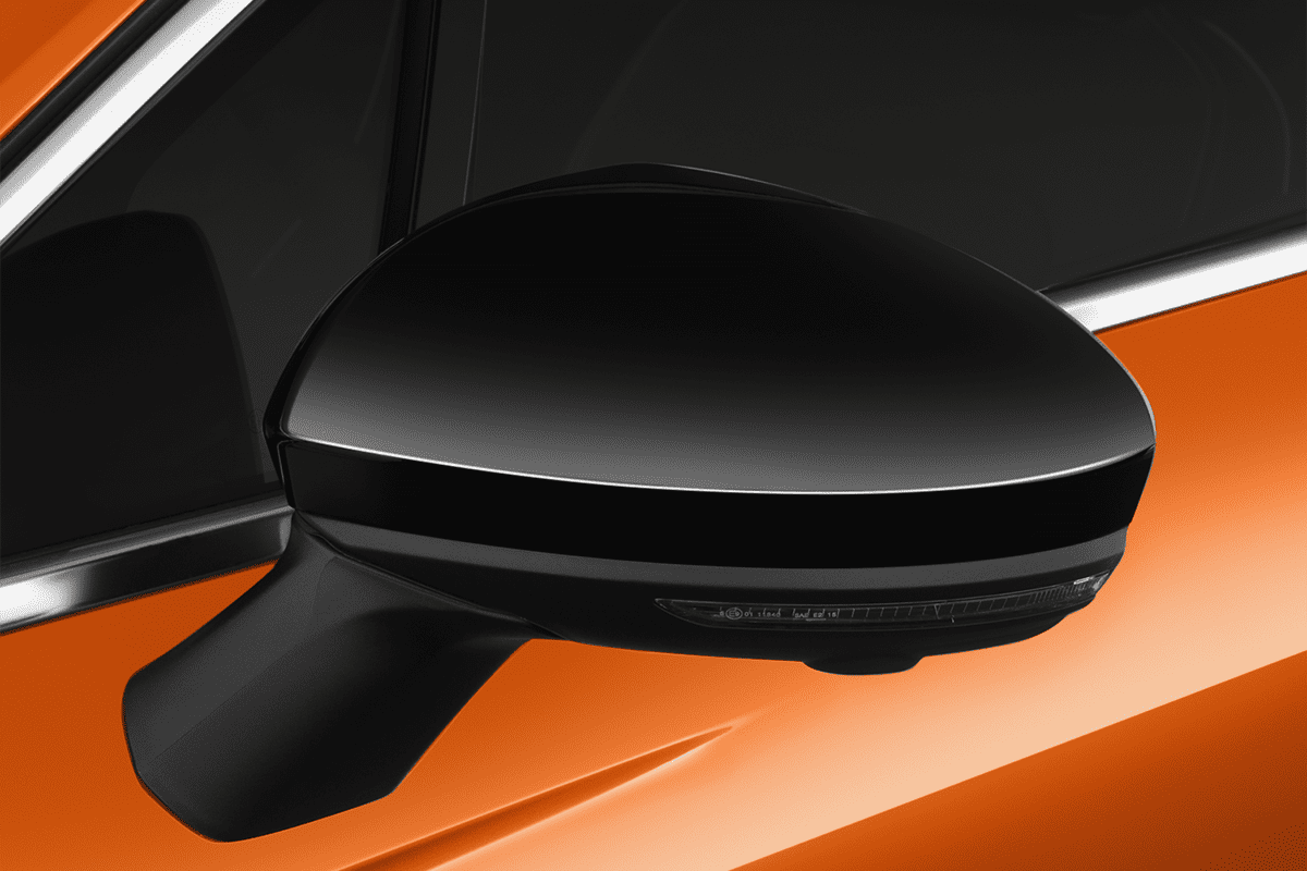 Rückspiegel eines Renault Clio LPG