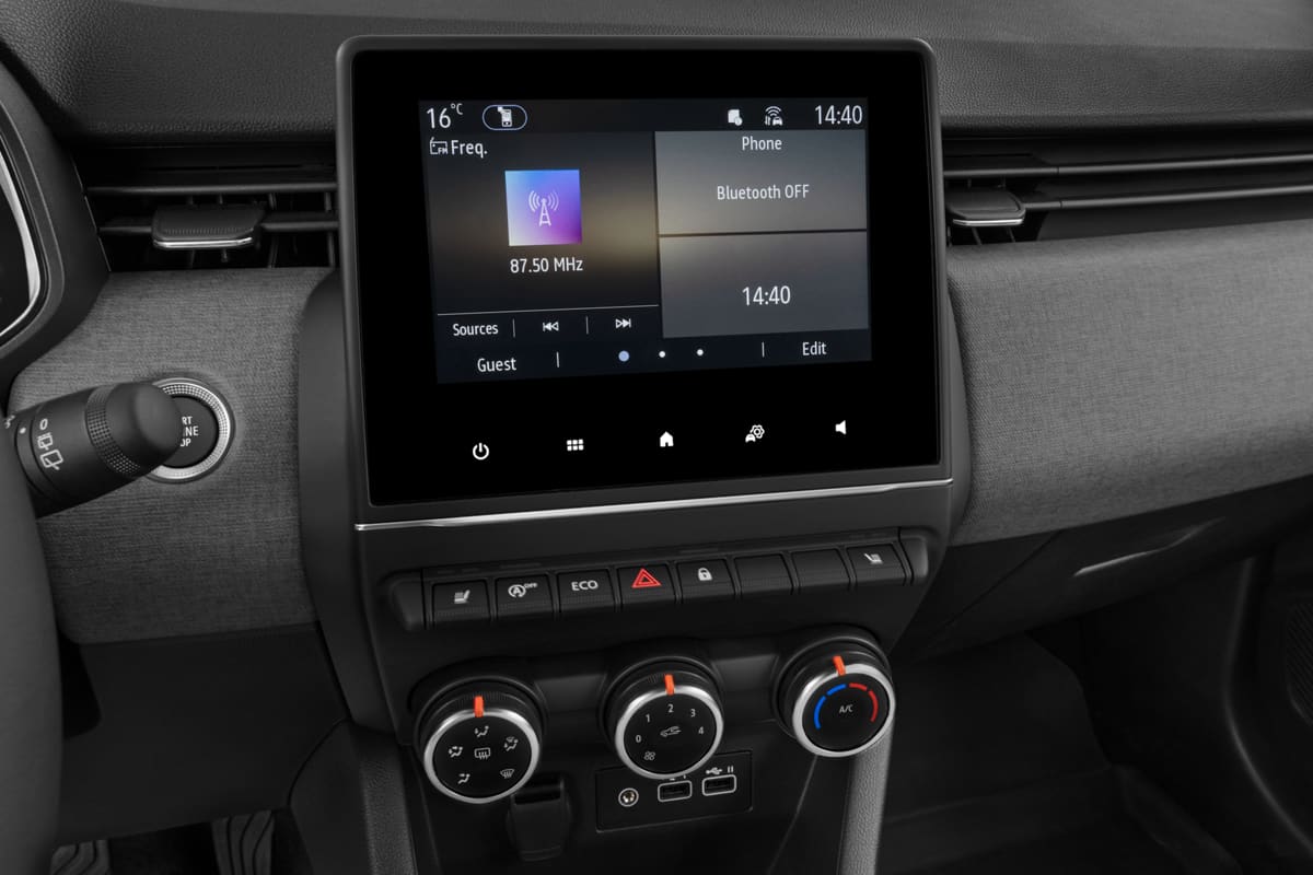 Mittelkonsole eines Renault Clio (neues Modell)