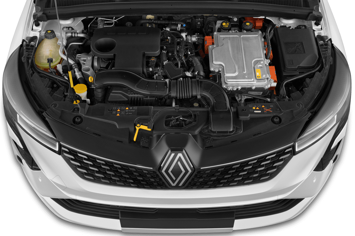 Motorraum eines Renault Clio Hybrid (neues Modell)