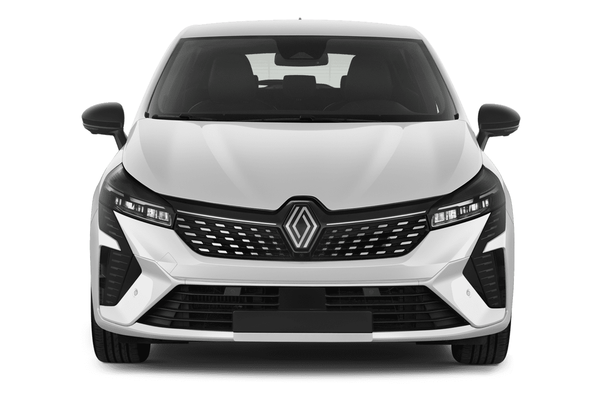 Frontansicht eines Renault Clio Hybrid (neues Modell), freigestellt