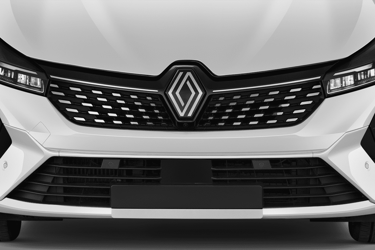 Kühlergrill eines Renault Clio Hybrid (neues Modell)