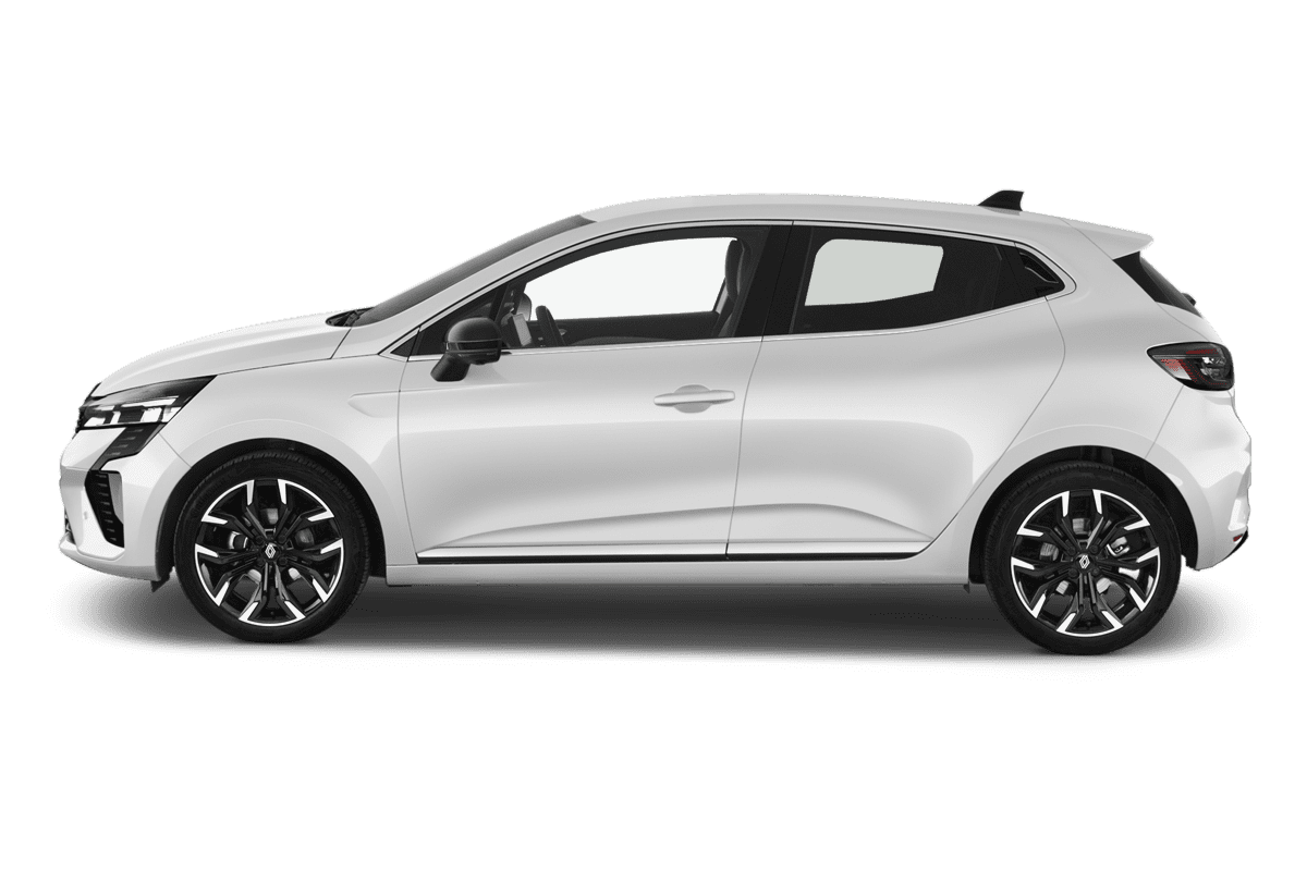 Seitenansicht eines Renault Clio Hybrid (neues Modell)