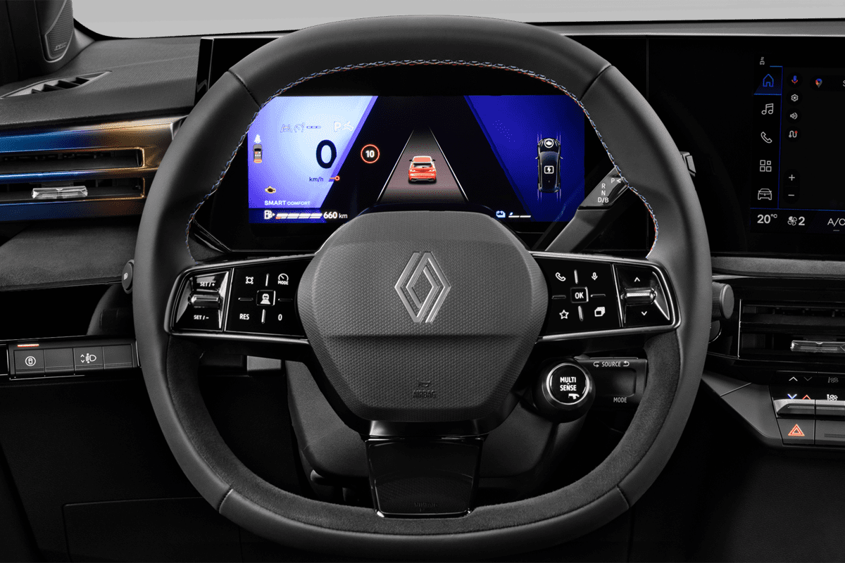 Lenkrad eines Renault Clio Hybrid (neues Modell)