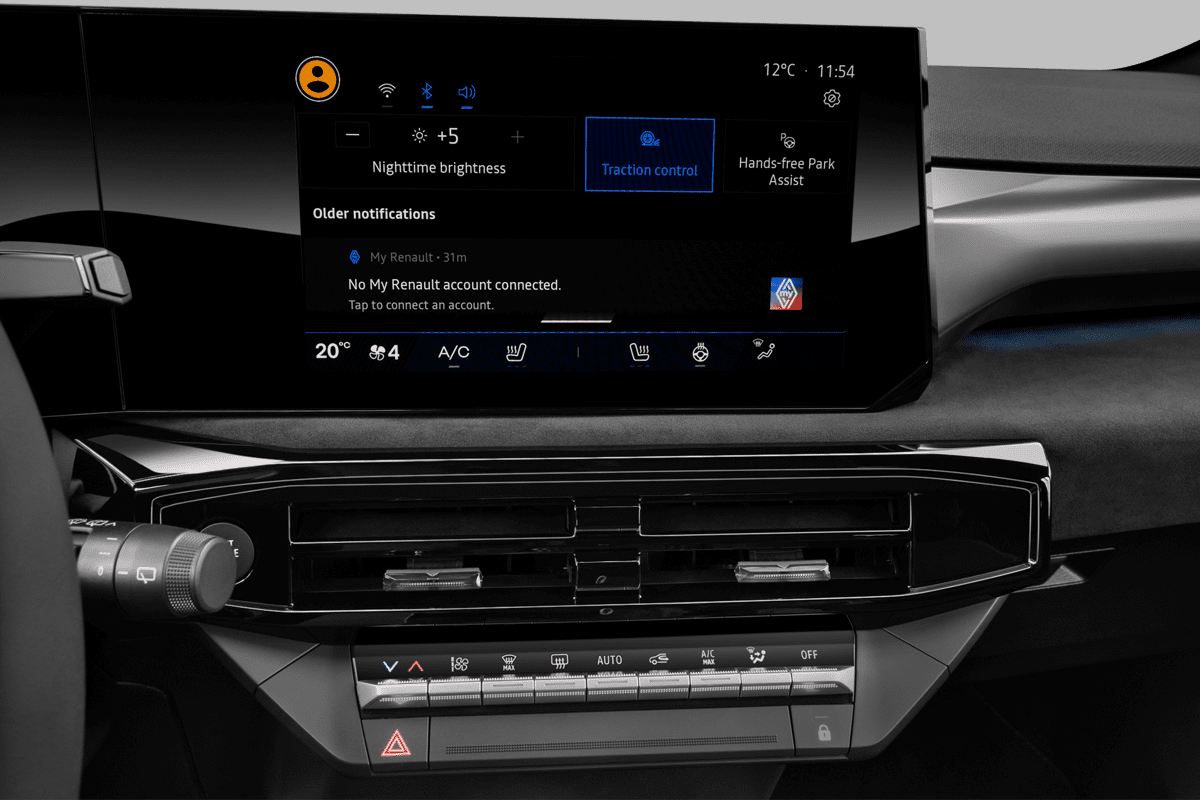 Klimasteuerung eines Renault Clio Hybrid (neues Modell)