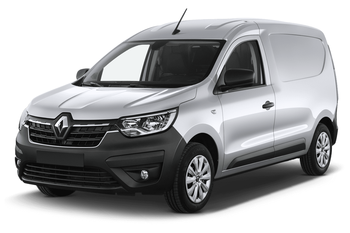 Schräge Frontansicht eines Renault Express, freigestellt